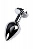 Silver anal plug with gem, turquoise